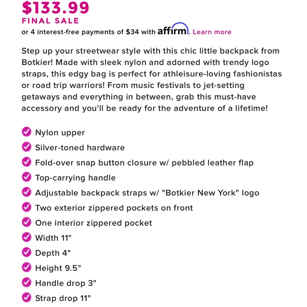Botkier NY backpack - Picture 6 of 8